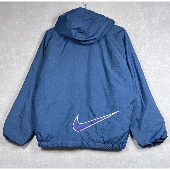 Vintage 80’s Nike Jacket Unisex Small Green Full Zip Quilted Lined Hooded - Picture 2 of 12